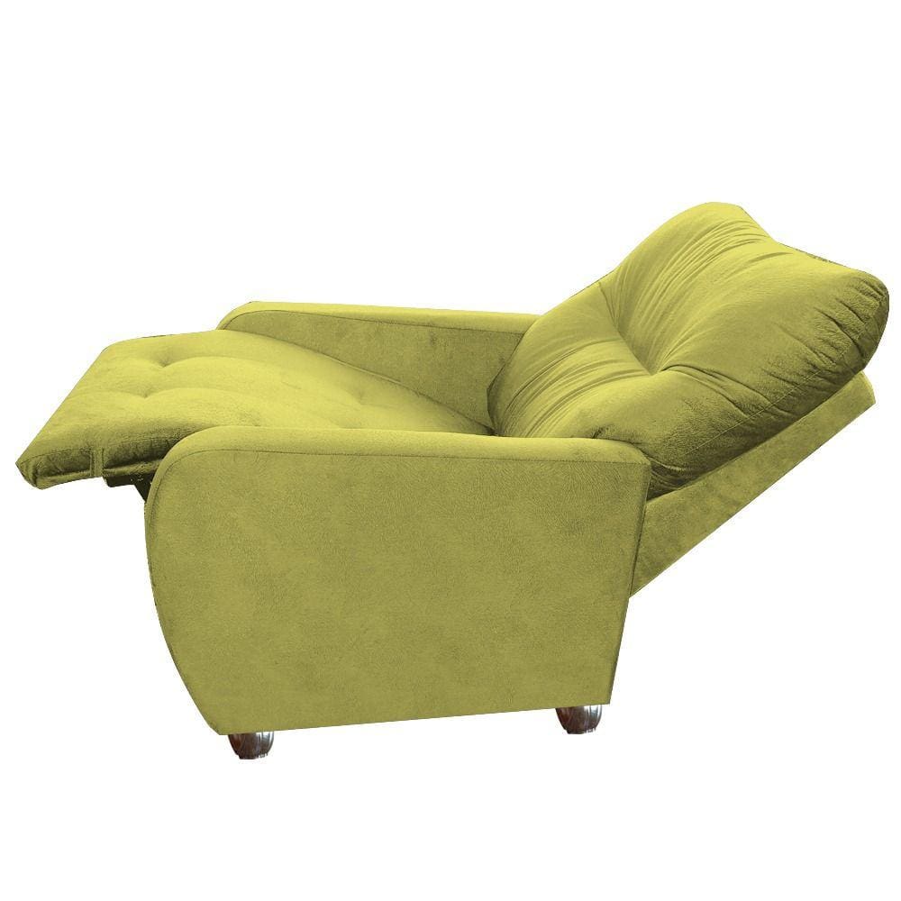 Poltrona Para Extensão De Cílios Reclinável Suede Imperio Moderno Amarelo