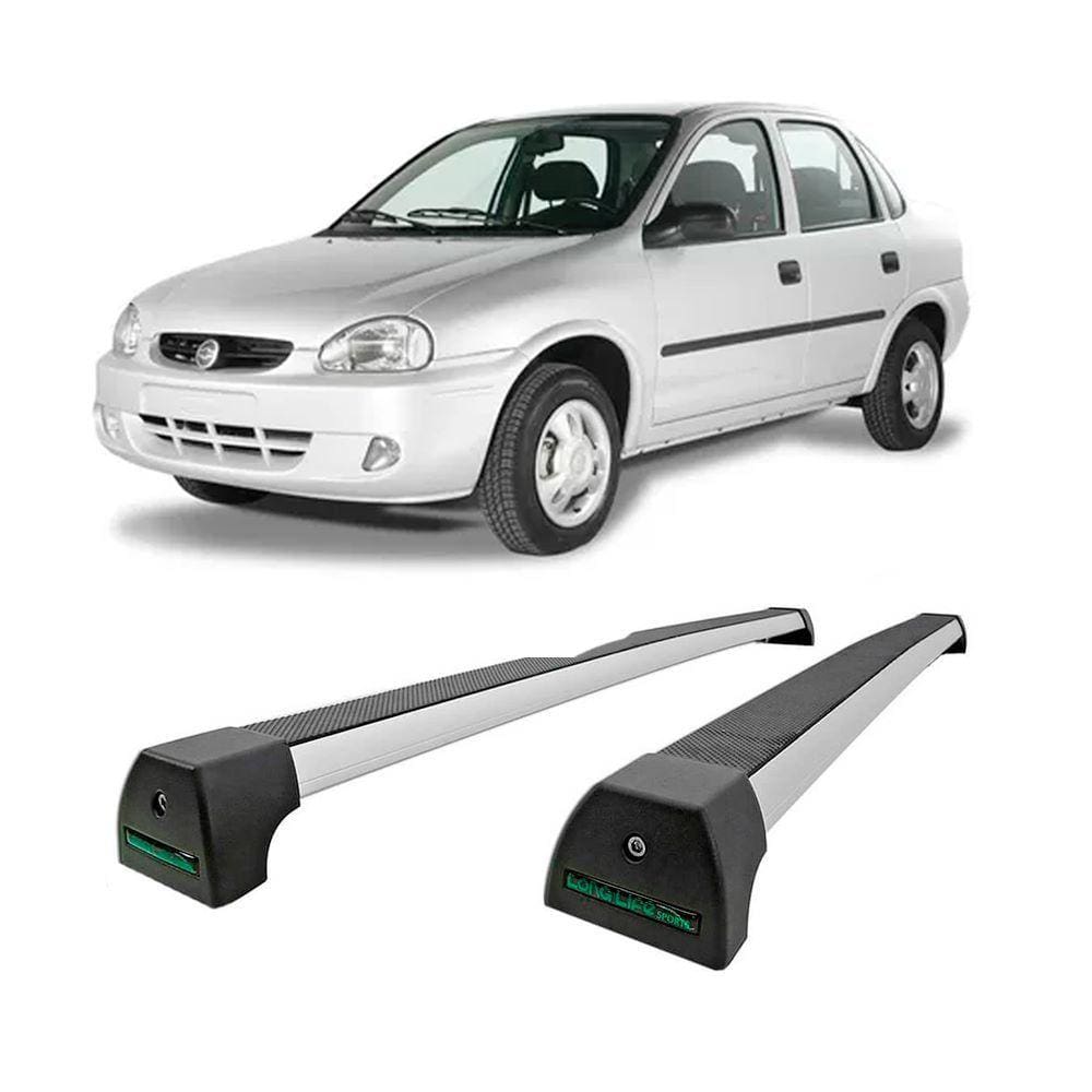 Rack de Teto Long Life em Alumínio p/ Corsa Sedan 2004 até 2015