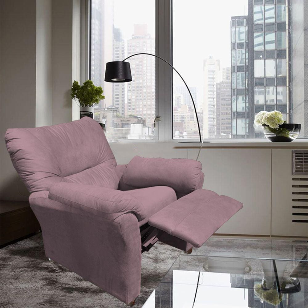 Poltrona Reclinável Manu Extensão De Cílios ou Amamentação Quarto Sala Estética Escritorio Rose