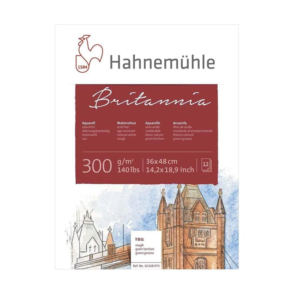 Bloco Aquarela Hahnemuhle Britannia 300g/m2 Textura Rugosa 36x48cm 12 Folhas