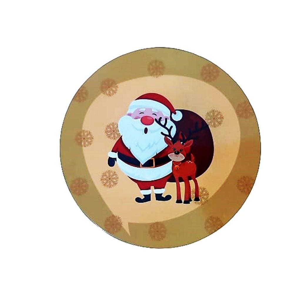 Kit de Natal Servir Mesa Prato Sousplat Figuras Natalina 2Pç