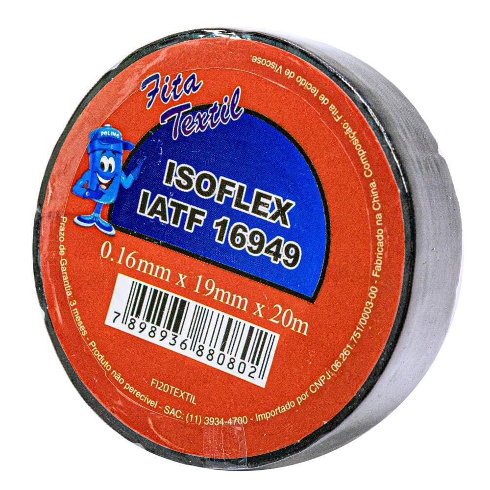 Fita Isolante Auto Fusão 19mm x 20 Metros Tecido - EURO - FI20TEXTIL