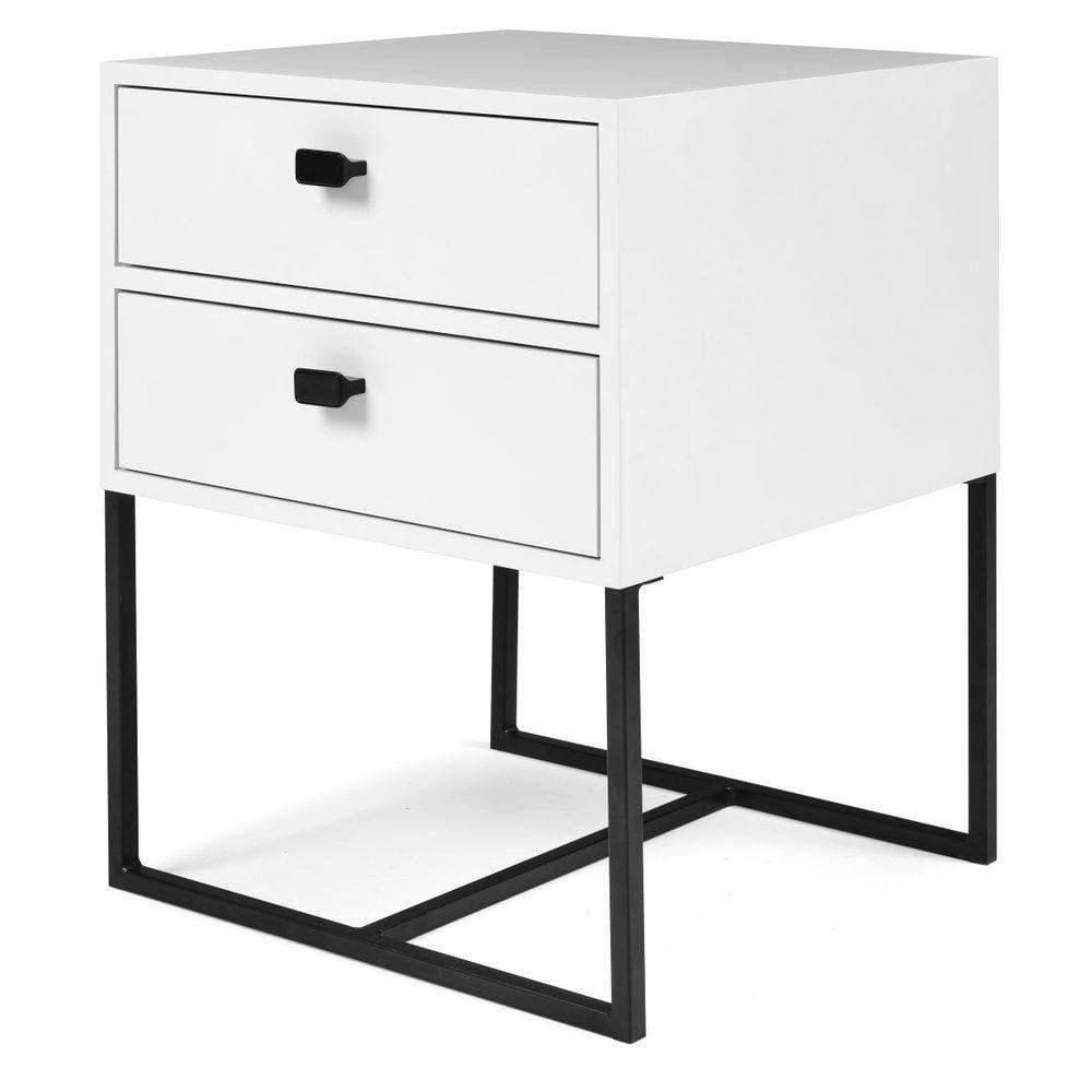Mesa Cabeceira Medelim 2 Gavetas Branco