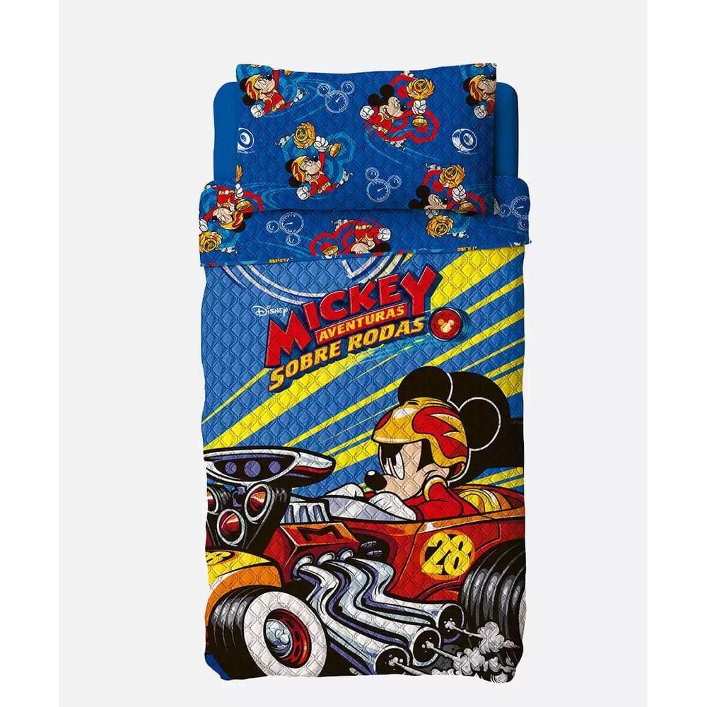 Colcha Bouti Solteiro Dupla Face Mickey com 2 Peças - Lepper