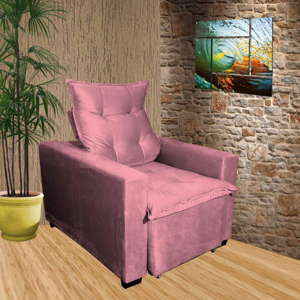 Poltrona Amamentação E Decoração Ariel Exclusiva Rosa