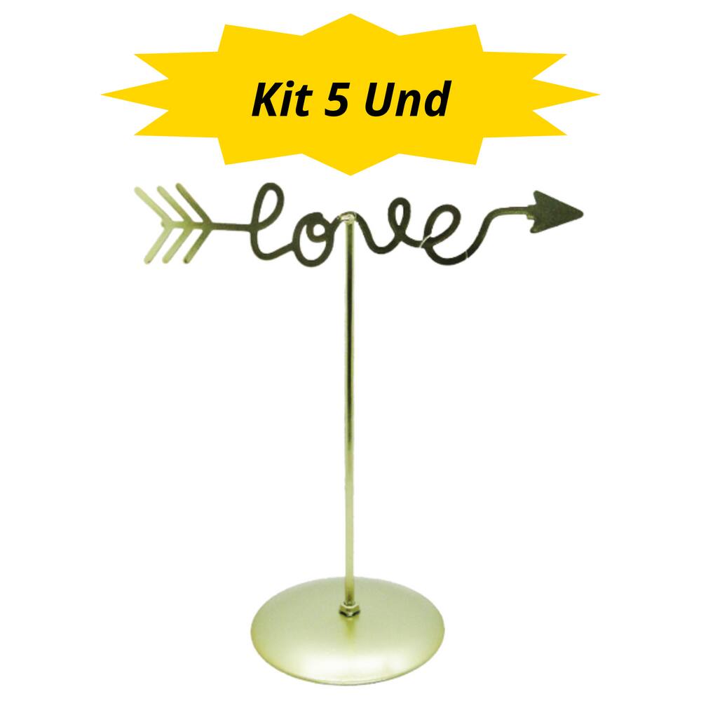Kit 5 und - Porta Joias - Aramado - Base Metalizado - Love