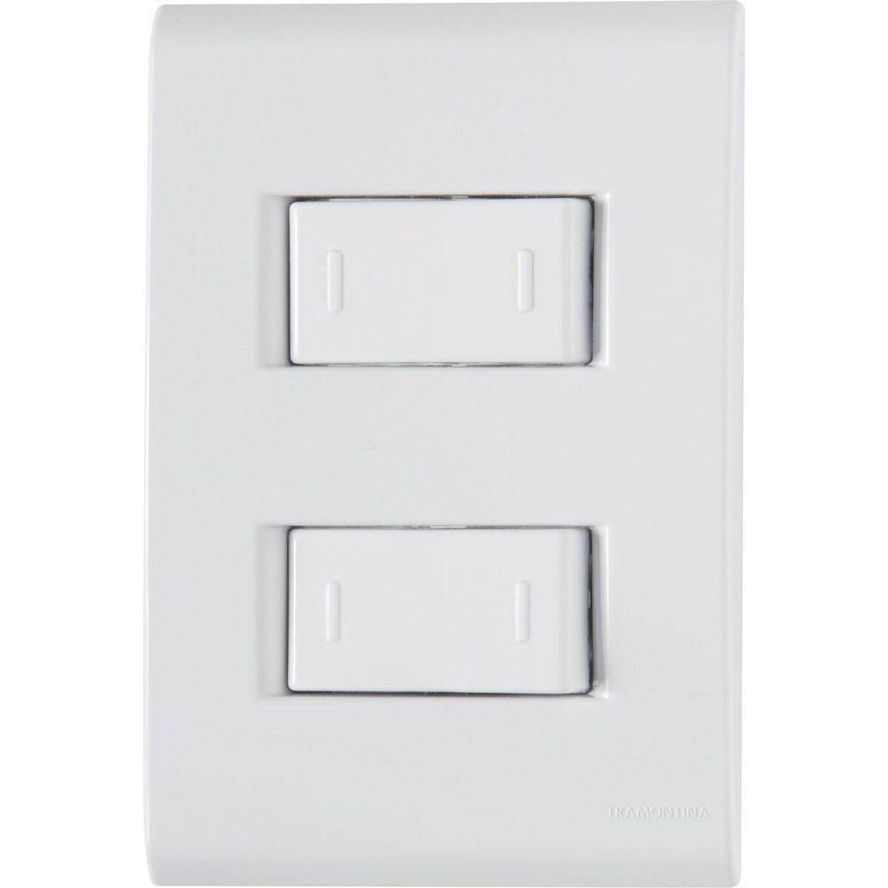 Tramontina- Placa 4x2 + 2 Interruptores Paralelos 10a-250v Branco Branco - 250v