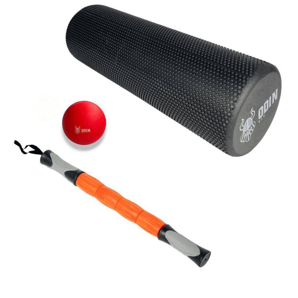 Rolo De Liberação Miofascial Bastão E Bola Lacrosse Odin Fit