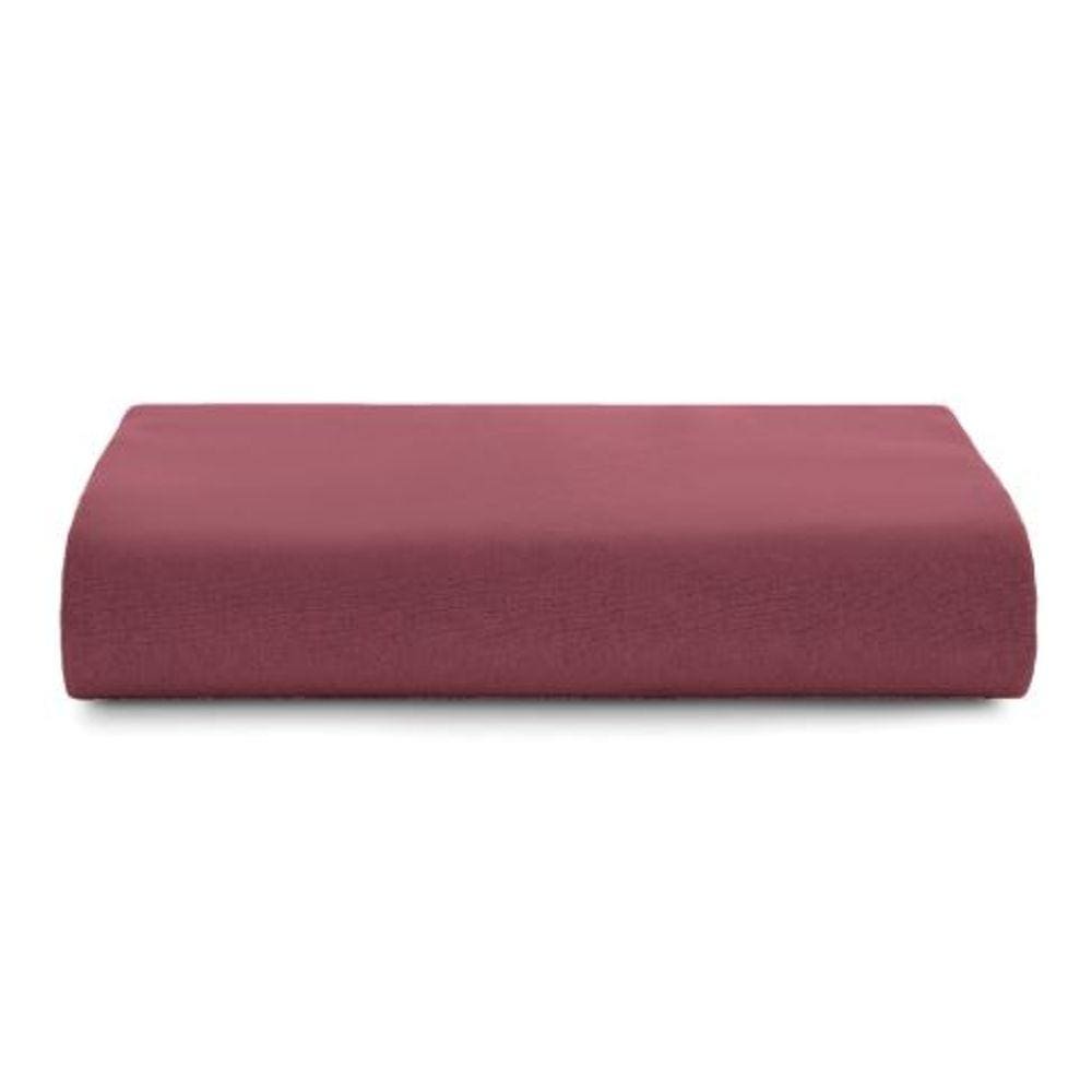 Lençol com Elástico Casal Malha Fio Penteado 100% Algodão - Vermelho - Altenburg