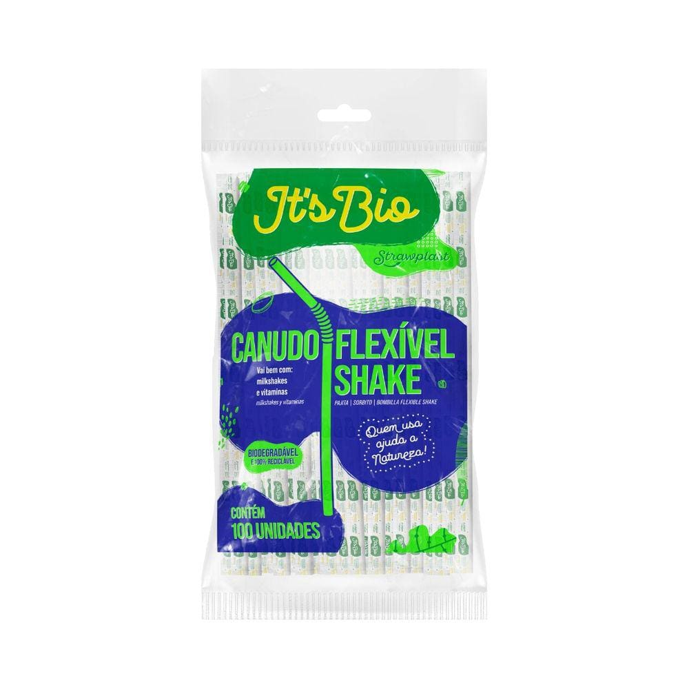 Canudo Bio Flex Shake Sache Papel 8 Mm Cristal Pp C/ 2000