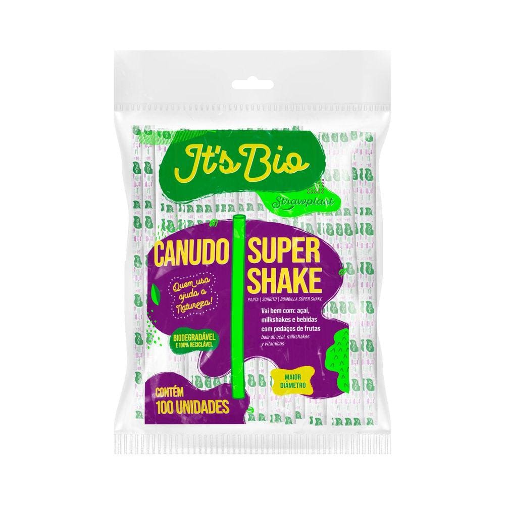Canudo Bio Super Shake Embalado 10 Mm Cristal 1.500 Und