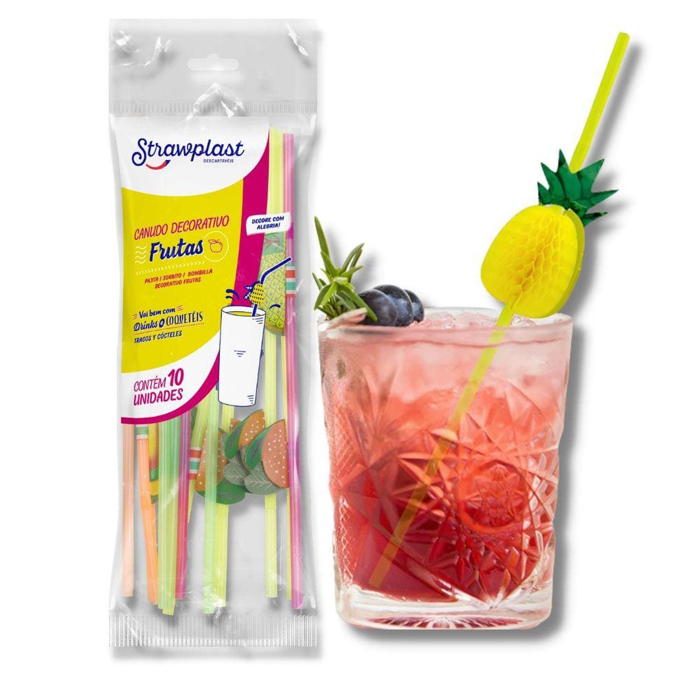 Canudo Frutas Flex 6Mm Misto Pp C/ 500 Un.