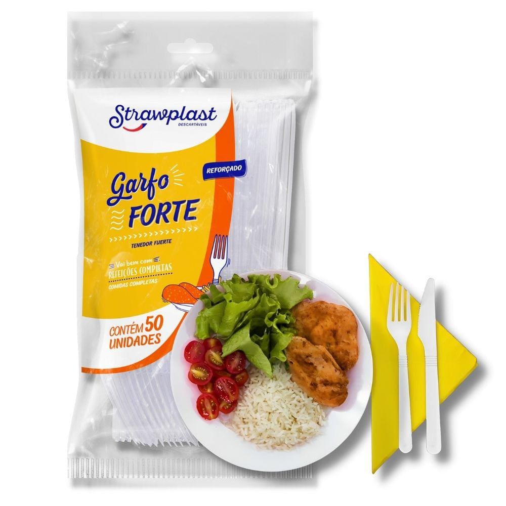 Garfo Forte Reforçado Branco C/ 500 Un.