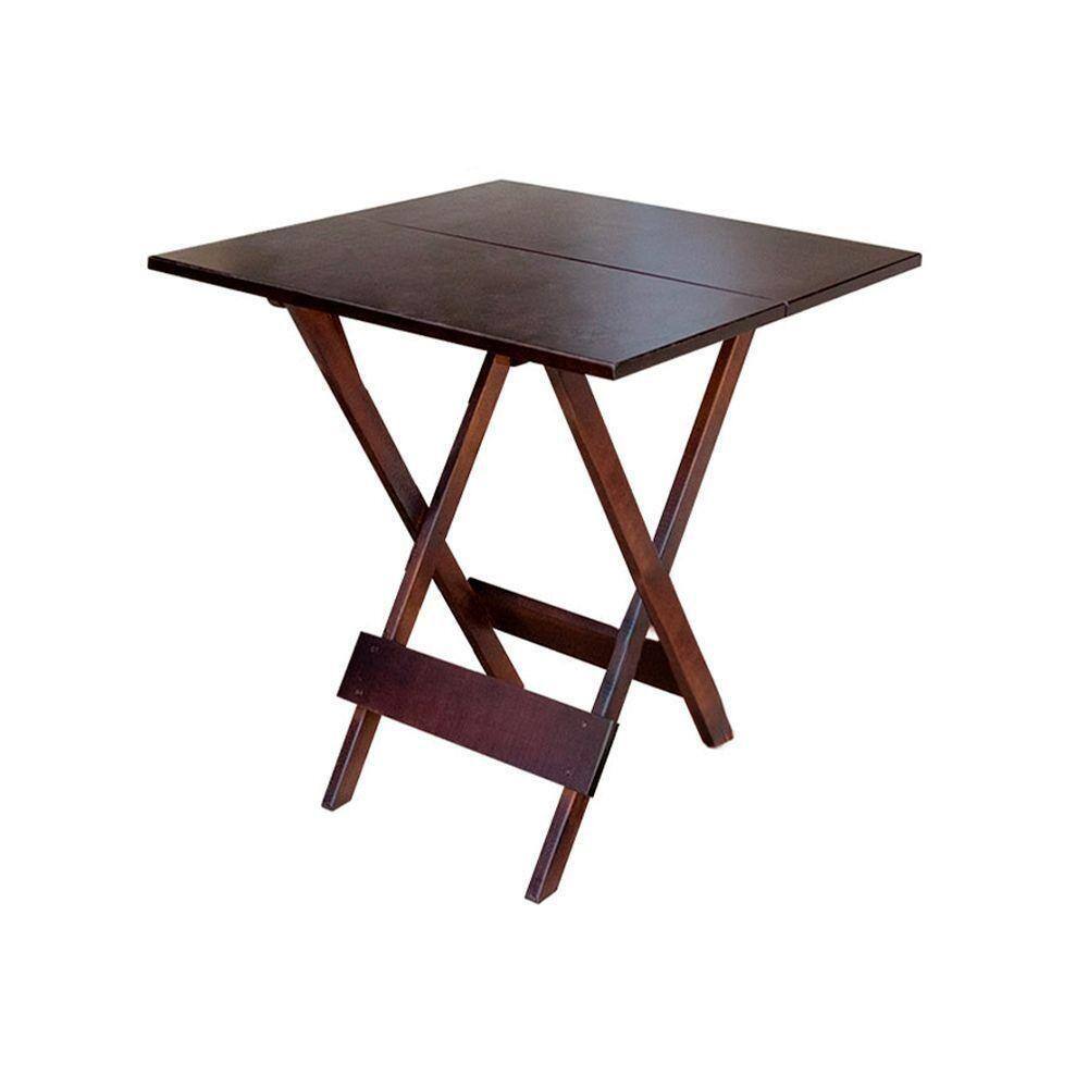 Mesa Para Restaurante Dobravel De Madeira 70x70 - Imbuia - Marrom