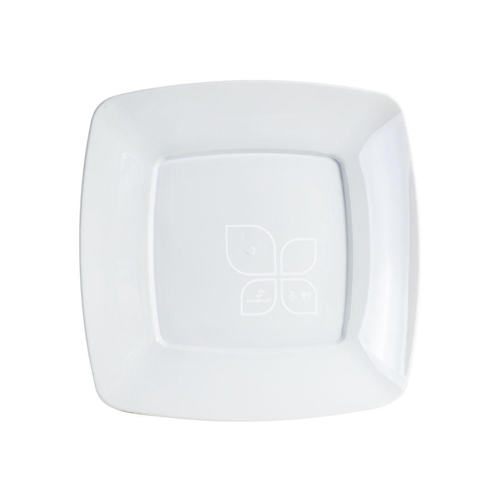 Prato Quadrado 21 Cm Branco C/ 140 Un.