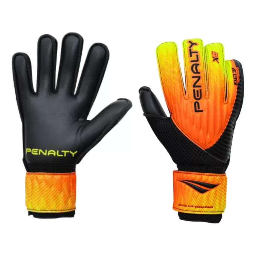 Luva de Goleiro Penalty Delta Training XXIII Adulto - Laranja e Amarelo