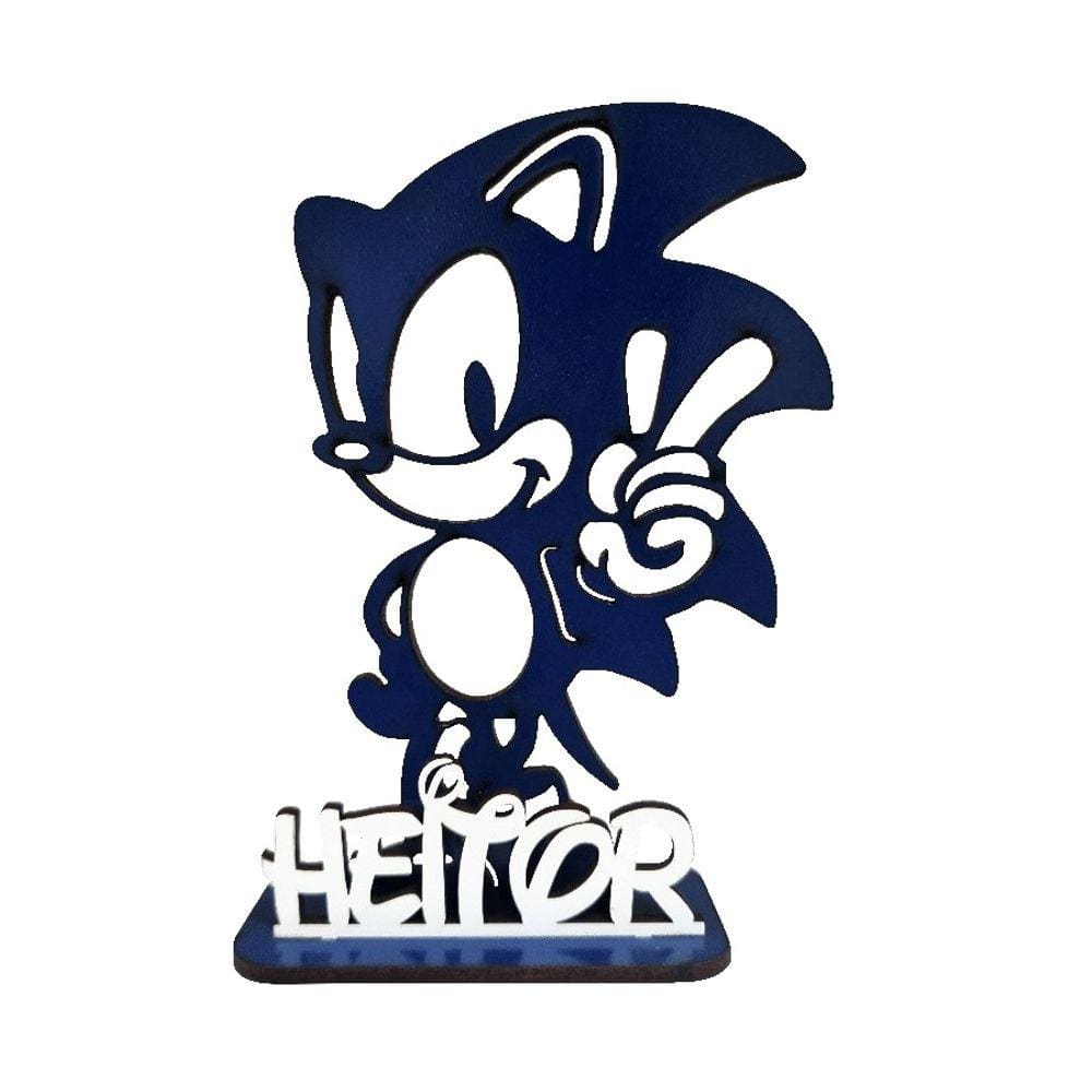 10 Centros de Mesa Sonic Personalizado Pintado Frente Verso