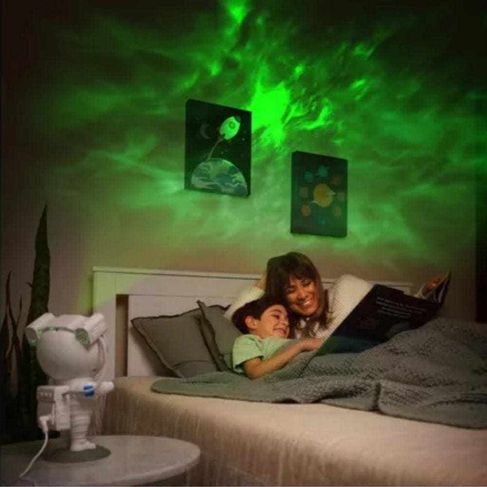 Projetor Galáxia Astronauta Giratório com Controle