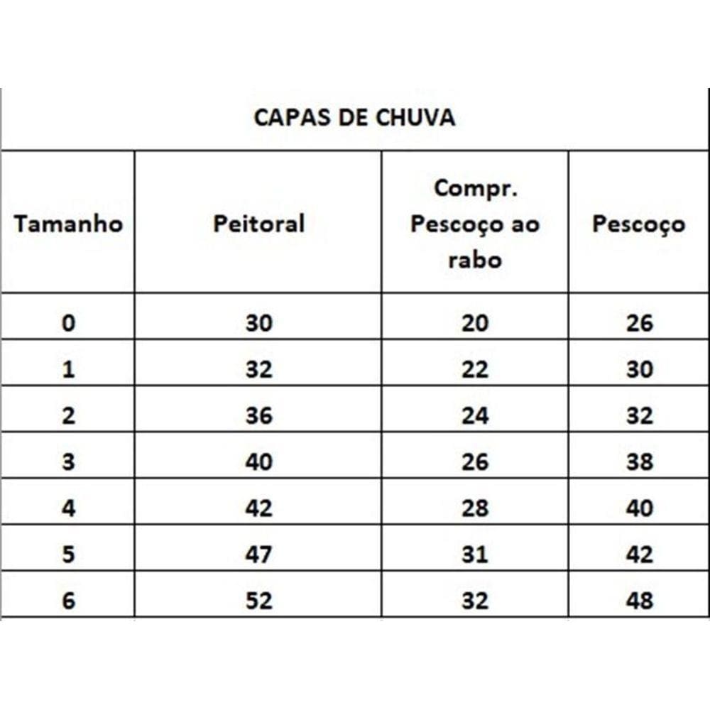 Capa de Chuva King of Pets para Cachorro - Vários Tamanhos