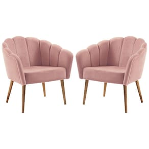 Kit 2 Poltronas Decorativas Pes Tauari 7049 Veludo Rosa Dmobiliario