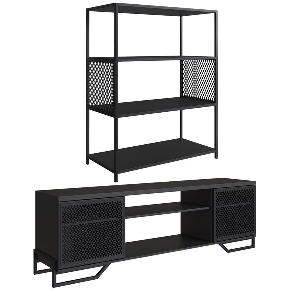 Rack 180 Cm 2 PT Estante 77 Cm Industrial 27X24 Preto PP