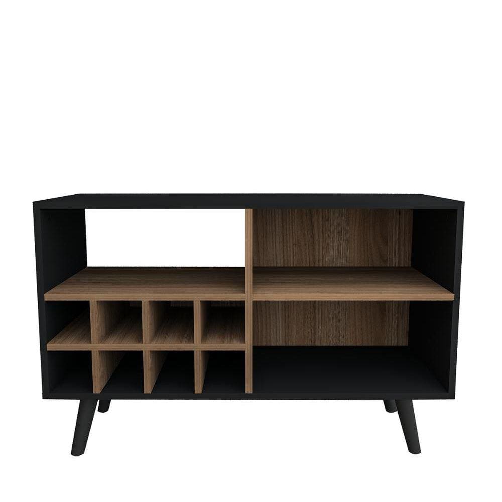 Rack TV 43 3 Prateleiras Adega Retro Appunto Preto/castanho