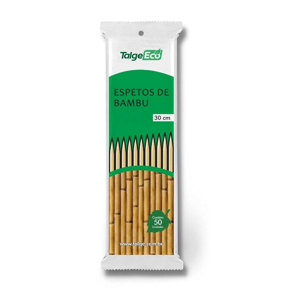 50 Espeto Vareta De Espetinho Churrasco Bambu 30 Cm