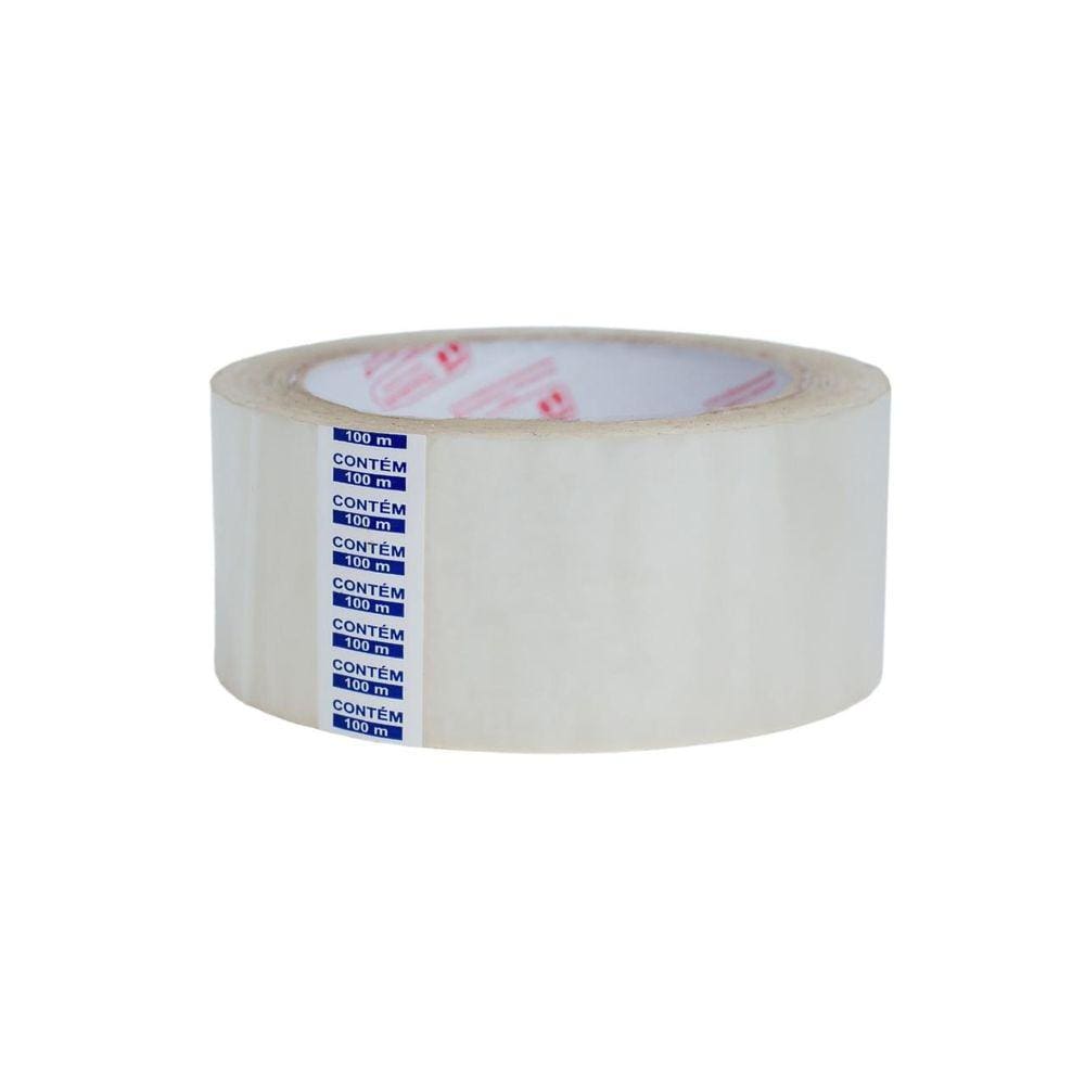 Kit C/ 12 Rolos Fita Adesiva Transparente Durex Para Embalar - 45MM X 100 Metros