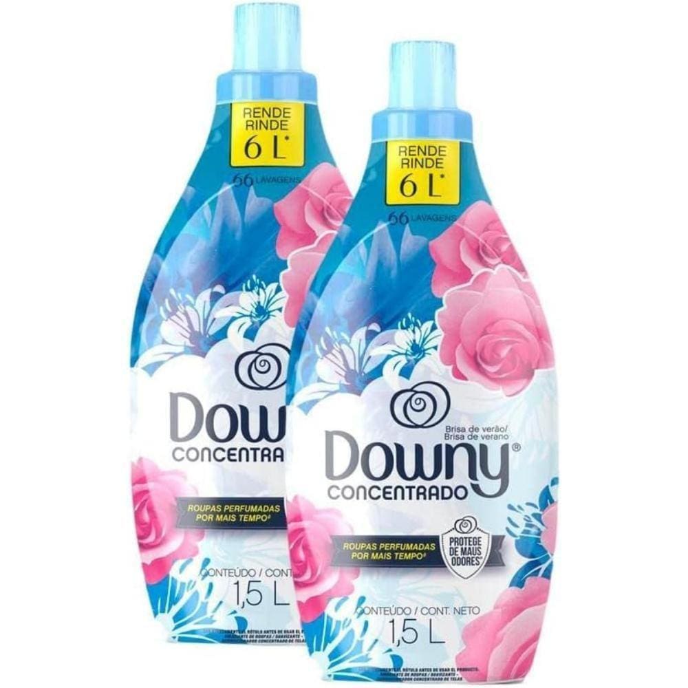 Kit Com 2 Amaciante Concentrado Brisa De Verão Downy 1,5l