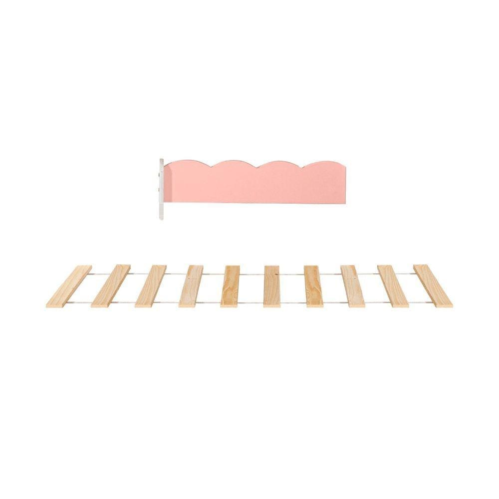 Kit Estrado com Grade para Cama Club House Sweet Casatema Branco/Rosa
