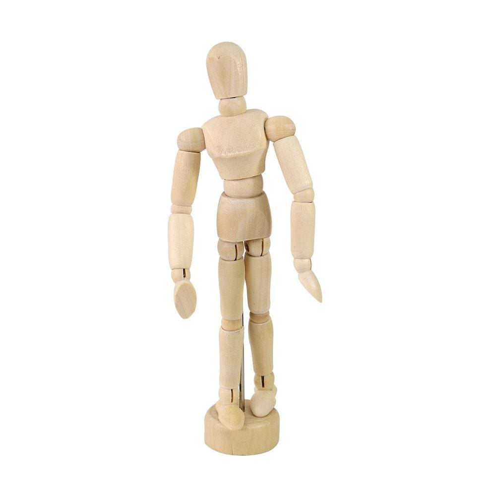 Boneco Decorativo Articulado Manequim De Madeira 14cm