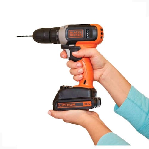 Furadeira Black Decker de Impacto Sem Fio 3/8 pol. 20V Max com 29 Acessórios - Laranja - Bivolt - BCKSB29C04-BR