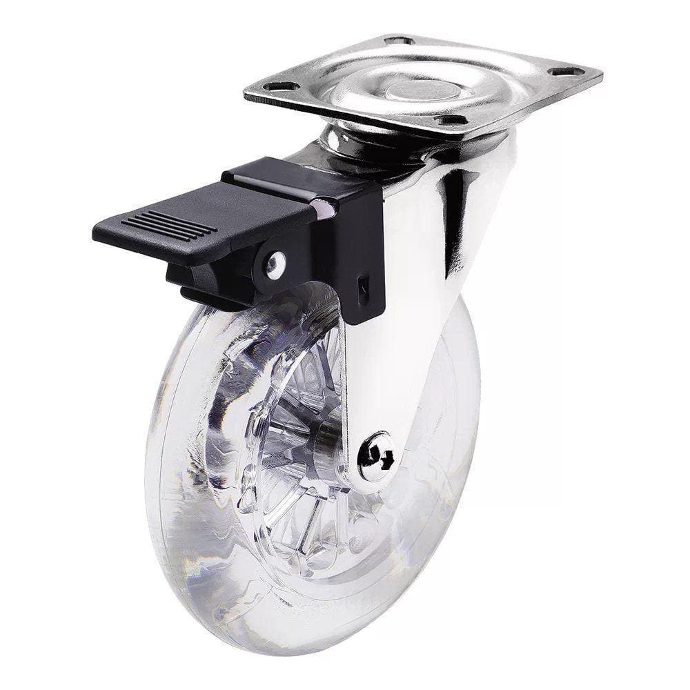Rodizio Giratório Siliconado C/ Freio 100mm - Soprano