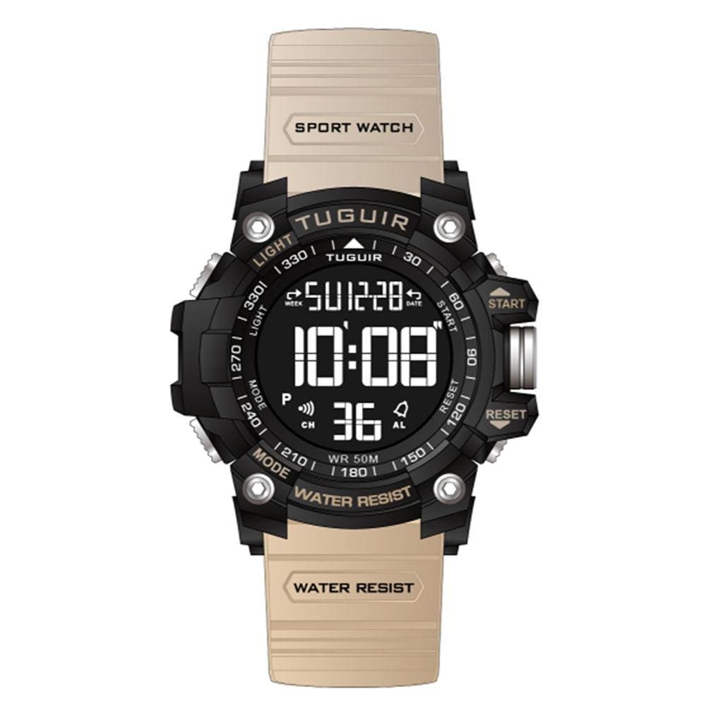 Relógio Masculino Tuguir Digital TG290 Preto e Bege