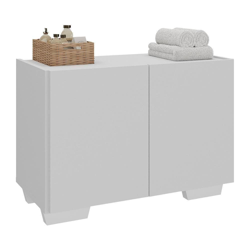 Gabinete Armário De Banheiro 62,5cm 2 Portas Com Pés Multimóveis Mp5046 Branco Branco