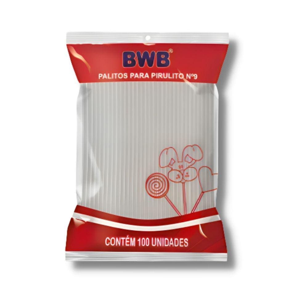 Palitos Para Pirulito BWB Pequeno Cristal N° 9 Cm C/ 7000 Un Bwb
