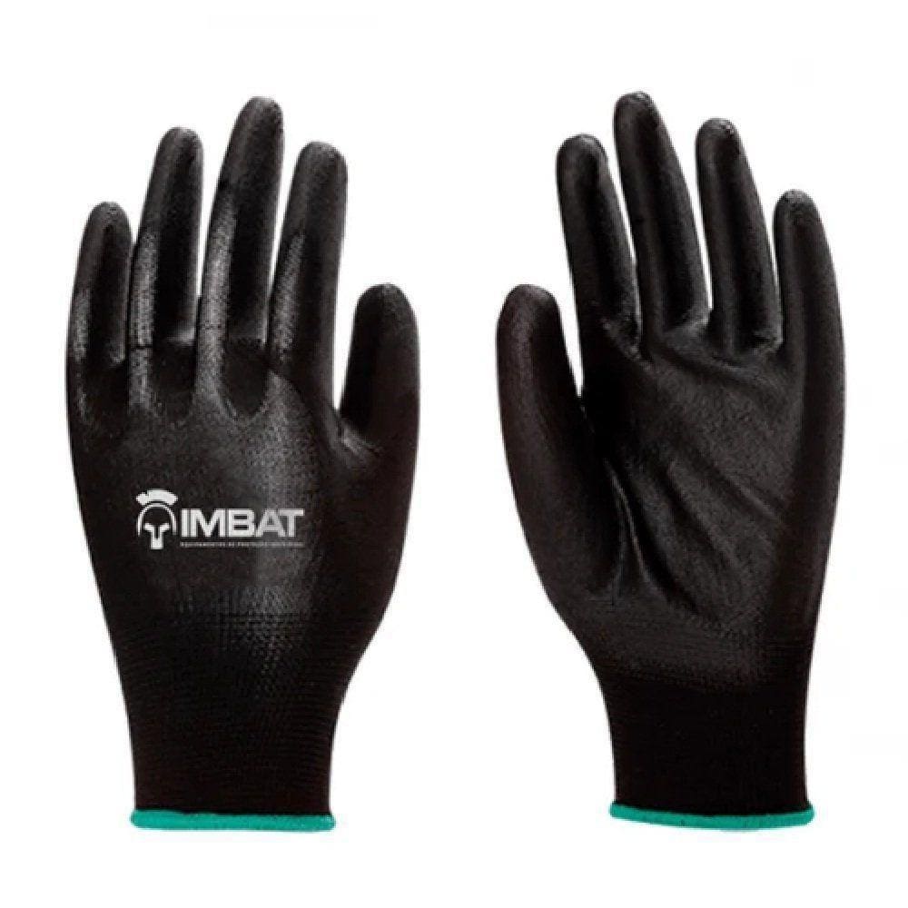 Luva De Poliéster C/ Pu Preto - Imbat P