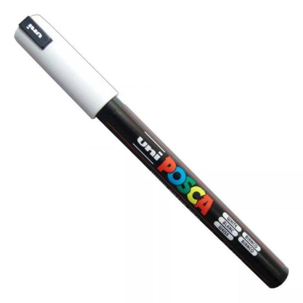 Caneta Posca Uni Ball PC-3M Preto e Branco 0,9 1,3 mm