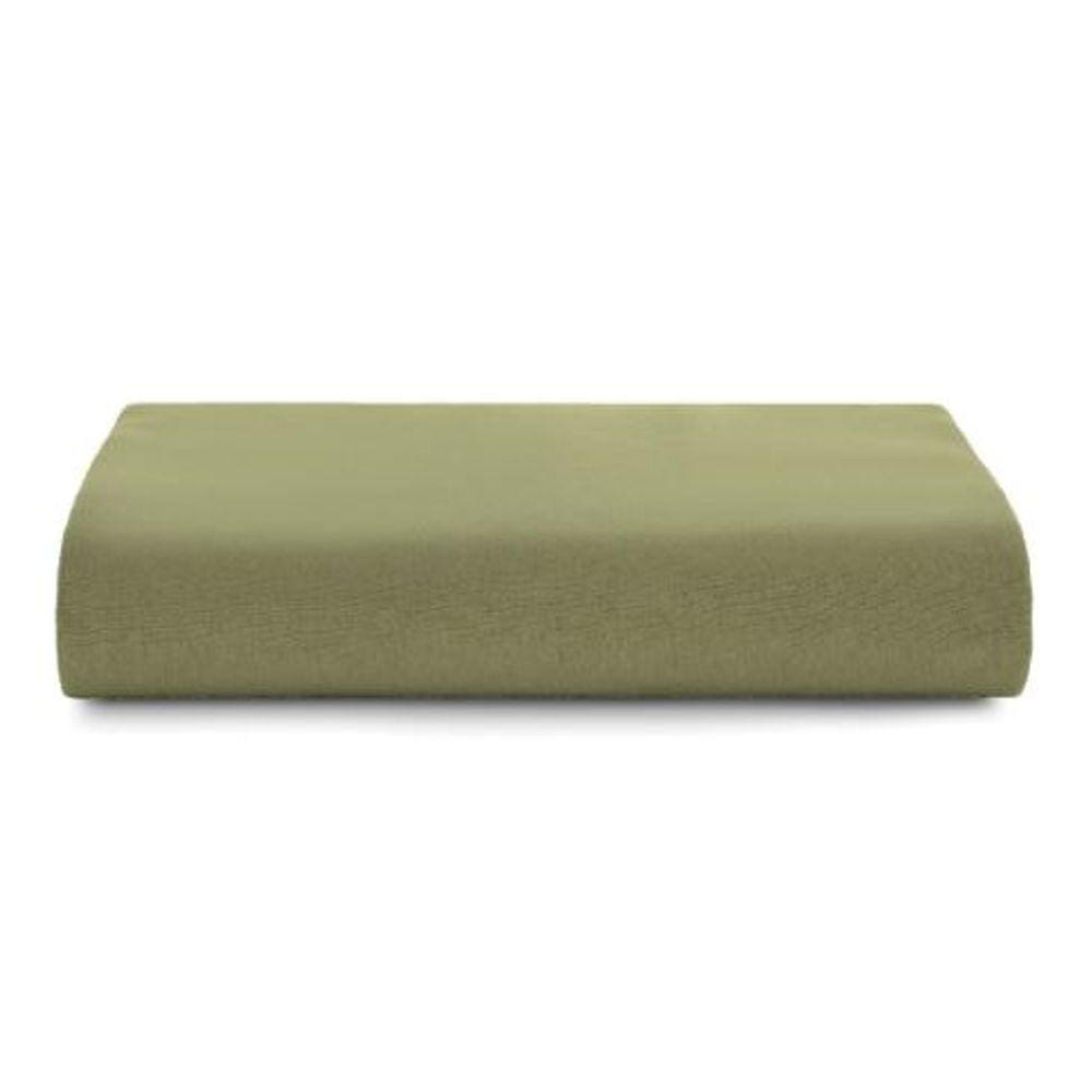 Lençol com Elástico King Malha Fio Penteado 100% Algodão - Verde Tea - Altenburg