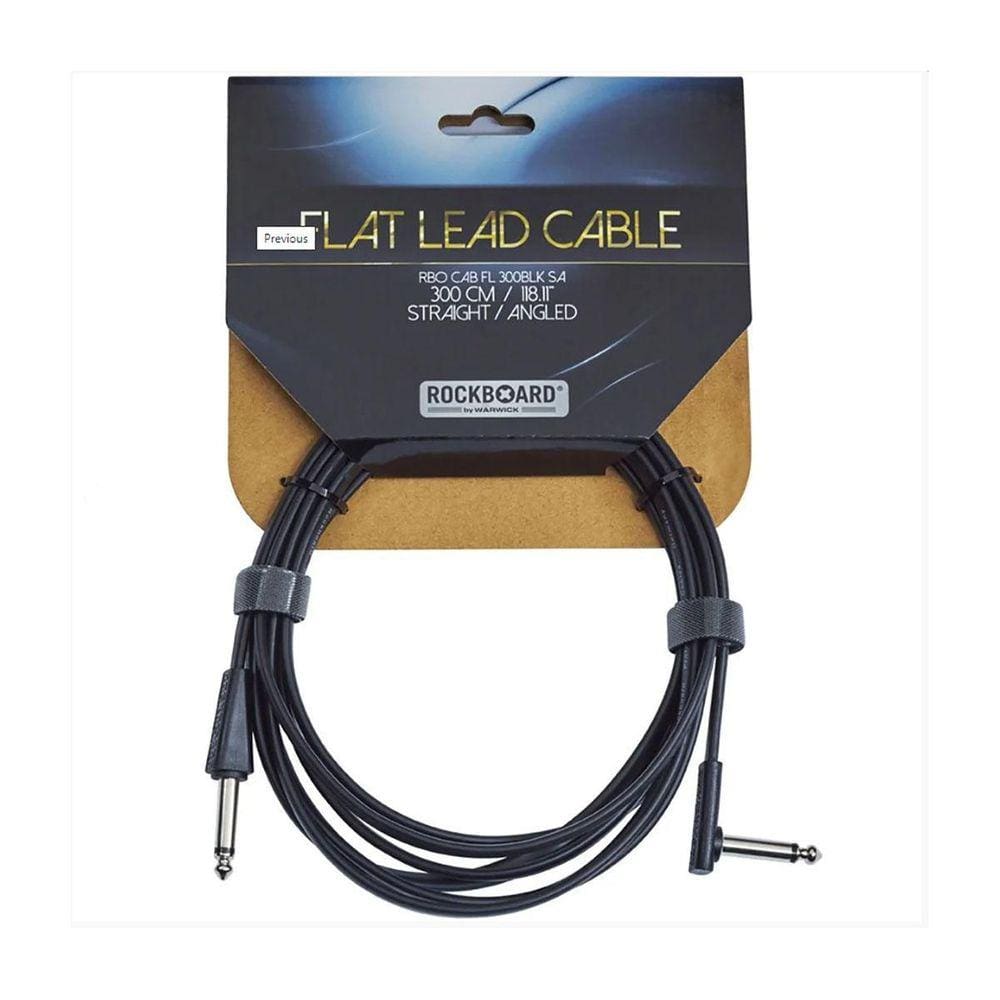 Cabo RockBoard Flat P10 3,0m - Preto