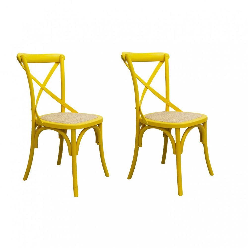 Conjunto 2 Cadeiras Katrina Rivatti Móveis Amarelo