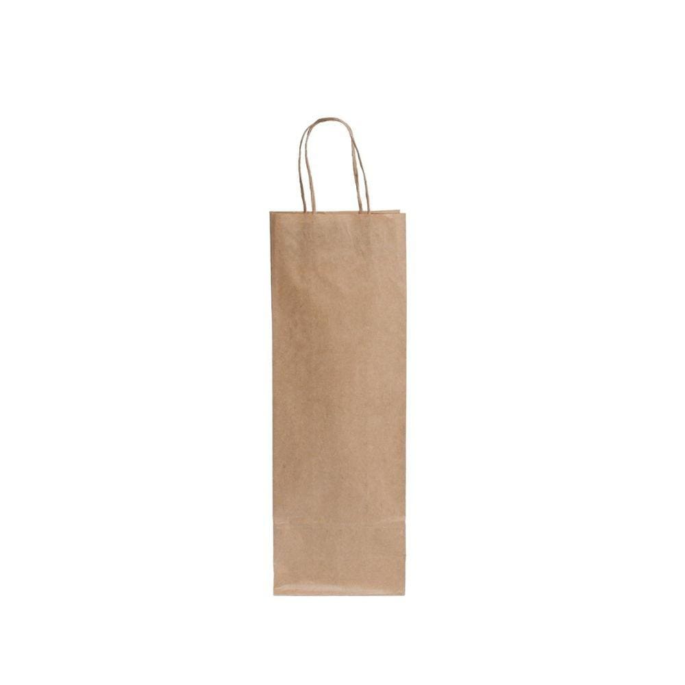 Sacola Papel Kraft P/ Garrafa Vinho Bebidas 14x8x39 C/ 100 Un