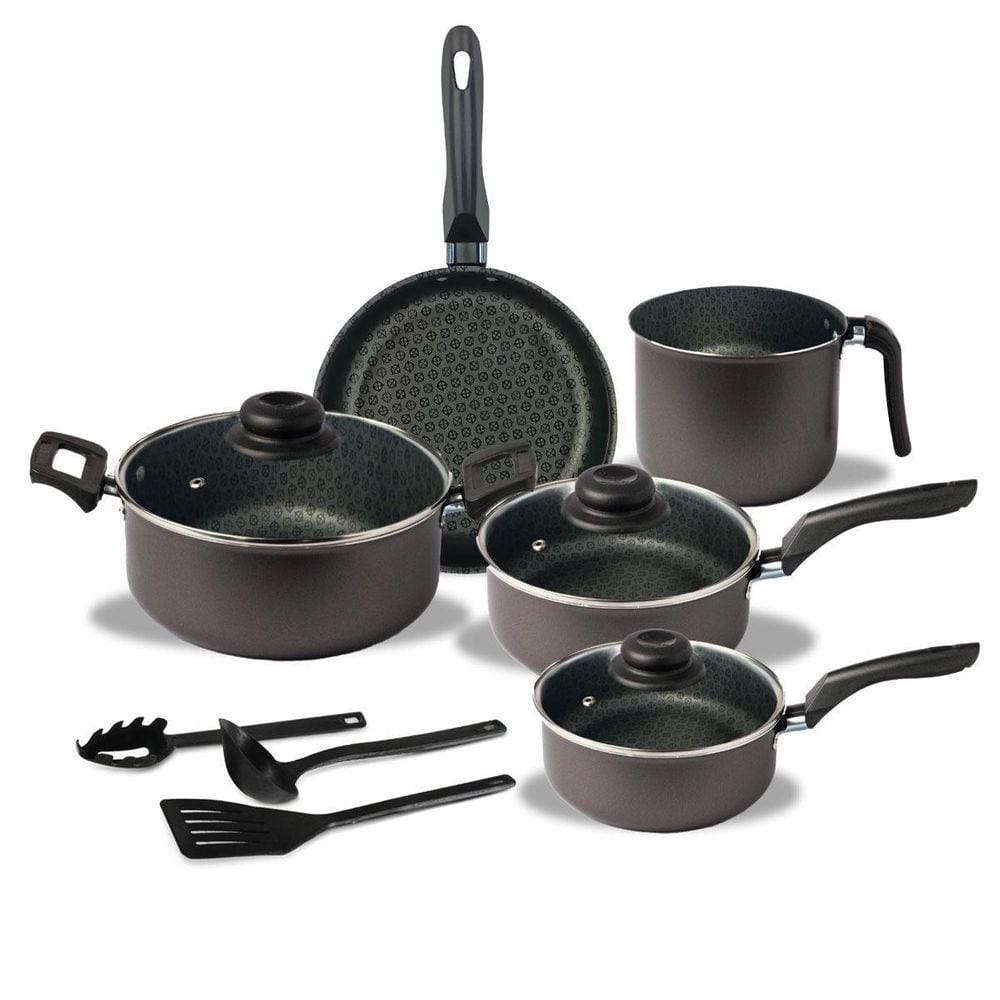 Conjunto de Panelas Disegno 08 Peças Preto