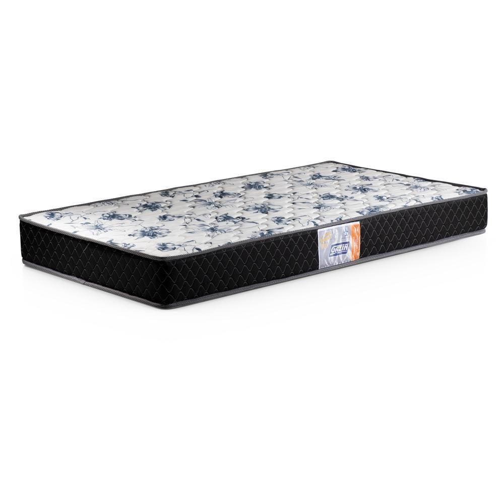 Colchão Solteiro Gazin 78x15x188cm - Espuma D33 Cr408a Preto/branco