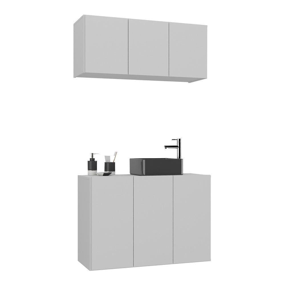 Conjunto Gabinete De Banheiro Multimóveis Mp5048 Branco