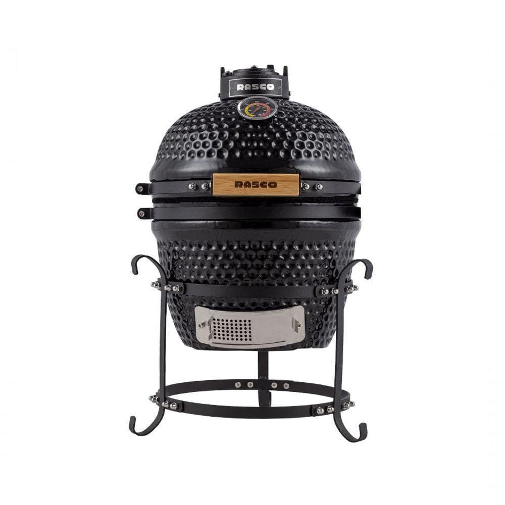 Churrasqueira Kamado Mini Da Rasco Preto Com Grelha Em Aço Inox E Suporte. Ideal Para Até 3 Pessoas Preto
