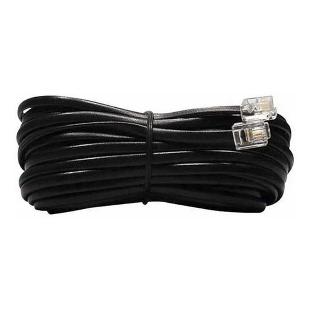 Cabo Liso Extensão Telefone 5 Mts Rj11 Preto