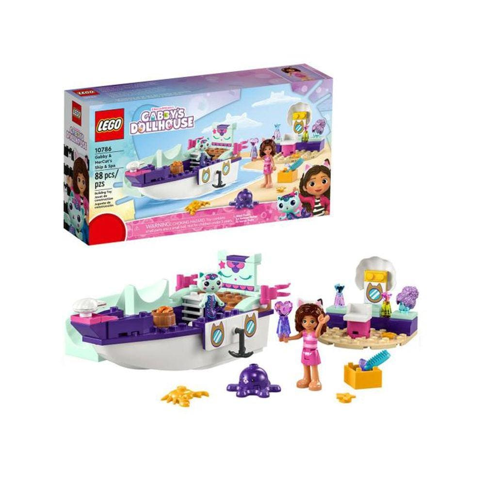 Blocos De Montar - Gabby Dollhouse Navio e Spa Da Gabby e Sereigata LEGO DO BRASIL