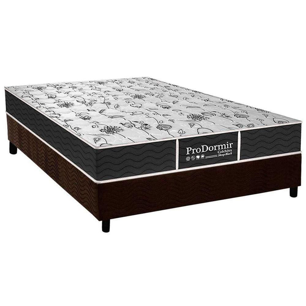 Cama Box Viúva: Colchão Molas Bonnel Probel Prolastic ProDormir Sleep + Base CRC Suede Brown(128x188)