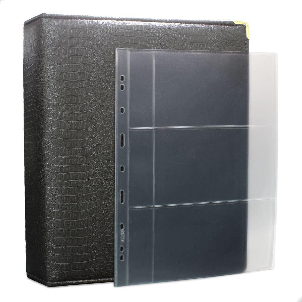 Álbum Fichário 50 Folhas Cédulas 3 Espaços Aba 32x24 Cobra Fosco G